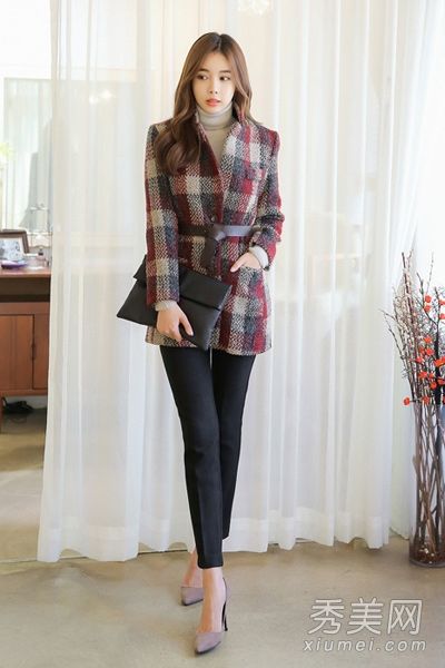 羊毛外套+乌龟脖子优雅简洁