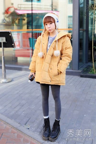 带绑腿的棉衣既苗条又时尚