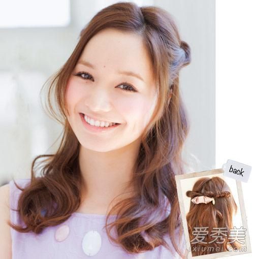 冬天最适合半束头发拧一拧一拧惊喜哦