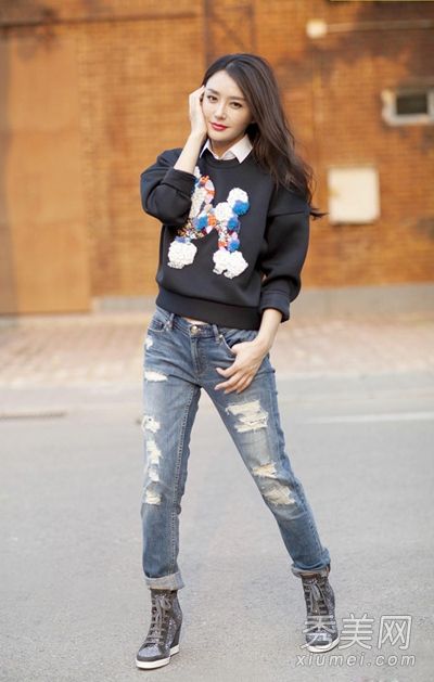 秦岚街蛤蜊连衣裙配裙子配裤子