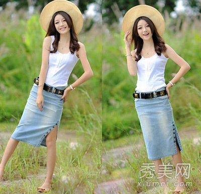 夏季热卖减肥武器时尚百搭牛仔包臀裙