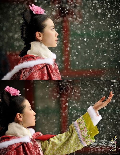 大雪天拥挤@刘师师?除了雪景,她还有许多漂亮的发型。