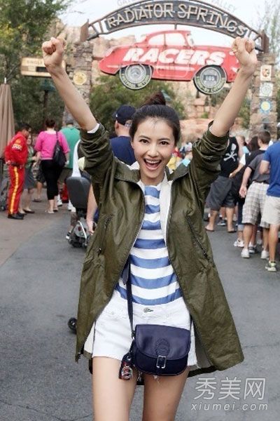 向高圆圆学习穿军绿色外套时尚帅气百搭