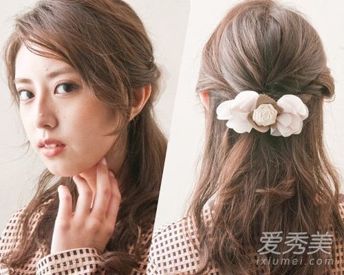 长卷发不容易打理?天气冷的时候,美女们会把它绑起来。