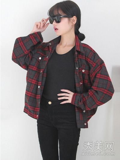 秋装衬衫+打底裤时尚出门零失误