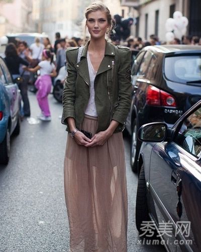 长裙帅气的外套，时尚的外观