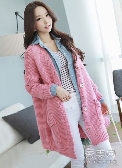 韩式长毛衣夹克