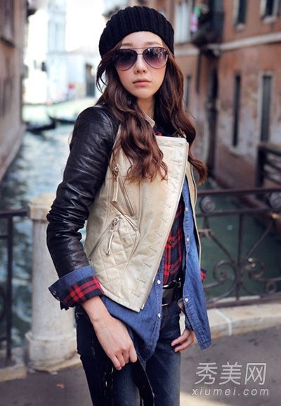 真皮女式大衣秋季必备时尚混搭帅气