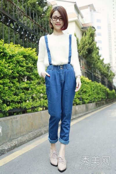 牛仔腰带巧穿减龄学院风更年轻