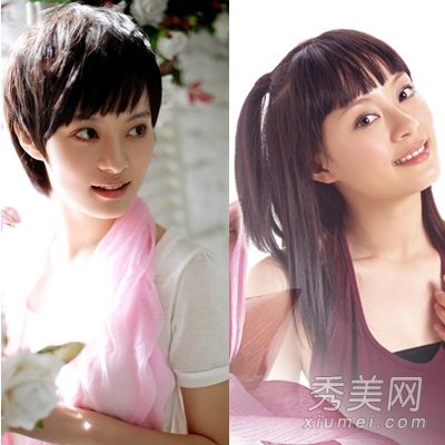孙··领衔的女演员留着长发和难看的短发