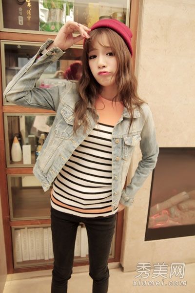 复古时尚潮流牛仔外套是正确的方式