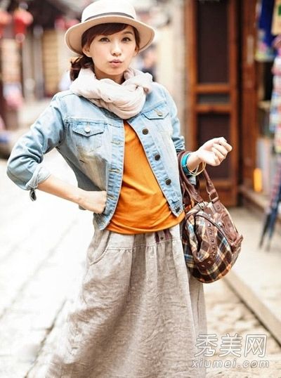 带图片的牛仔外套,初秋时穿成凹形
