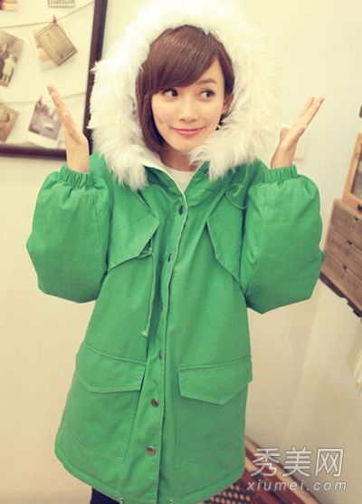 糖果色棉袄点缀今冬甜美、时尚、时尚。