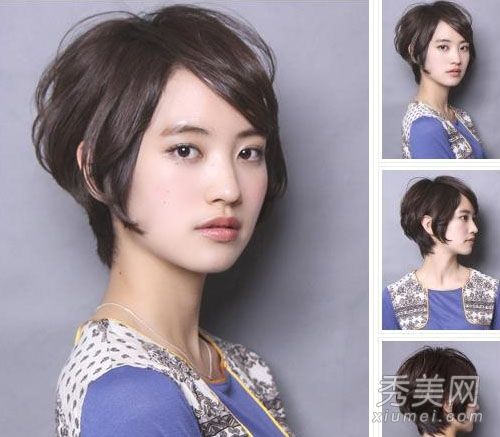 最新款女孩短发设计波浪头百搭脸修身款