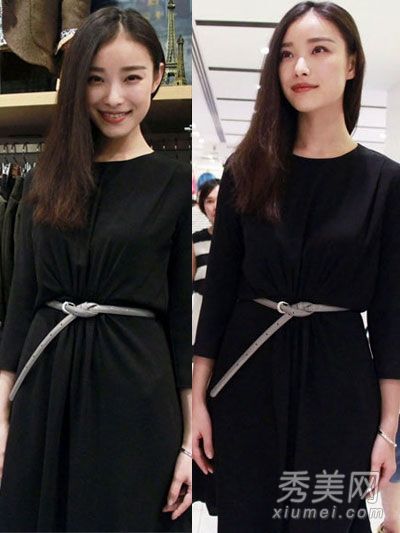 学习NiNi的中袖连衣裙和腰带是更好的例子。