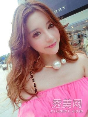 甜烫发适合胖圆脸藏肉的女神脸