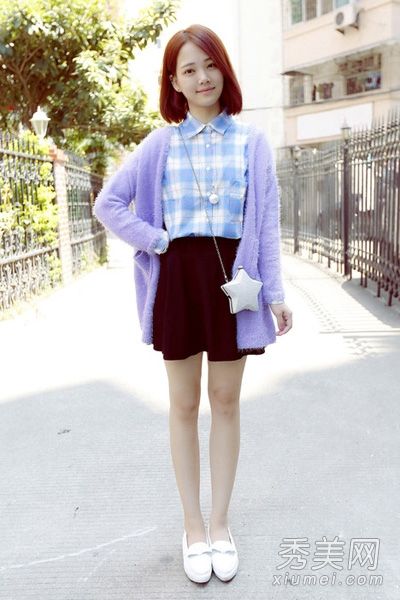 秋季女装开衫+短裙韩版风格