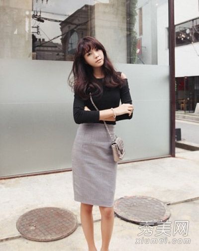 夹克+铅笔裙，展现OL的优雅风格