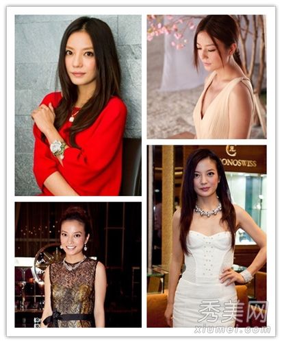 女演员赵薇示范如何运用发型来修饰大脸