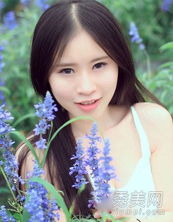 中间部分也是适合漂亮圆脸女孩的瘦脸发型。