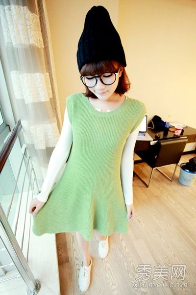 秋冬羊毛连衣裙非常淑女和温暖