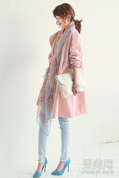 优雅的春季风衣打造简洁的韩范儿