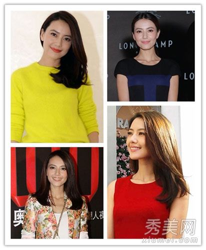 鹅脸女演员高圆圆展示了最优雅的中长发。