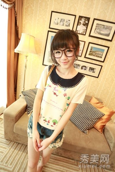 今夏的时尚t恤是新推出的热推雪纺t恤的甜美潮流