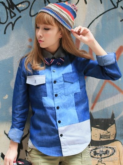 流行的牛仔混搭直到深秋