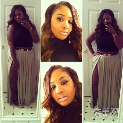 胖女孩穿上流行的网络大号也很有吸引力。