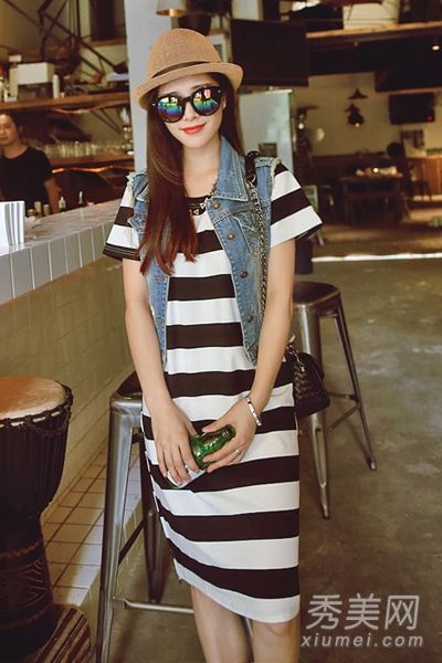 夏装不需要和牛仔马甲混合搭配来搭配初秋