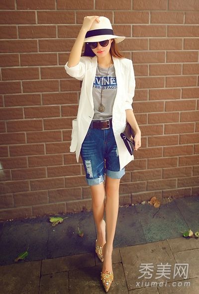 2014新款小套装配长裤或短裙没问题