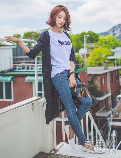 牛仔裤+平底鞋单品穿大时尚
