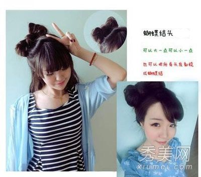 如何将铁龙的头发做成一个漂亮简单的蝴蝶结发型