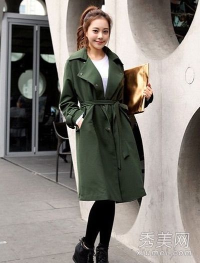 韩版风衣搭配地图收纳各种混搭款