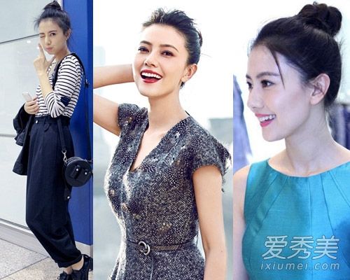太热了吗?向高圆圆学习,做一个新鲜的丸子头。