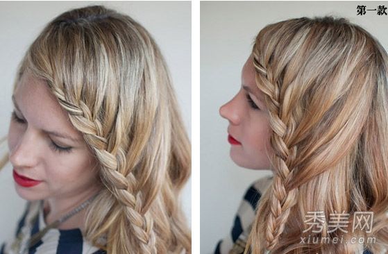 辫子刘海+玉米头花