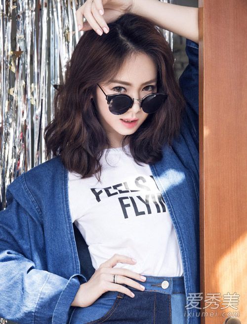 将卷添加到LOB头！戚薇空空气感觉烫发非常时尚