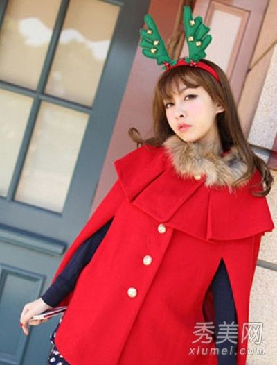 略胖的mm冬天穿又甜又瘦的斗篷