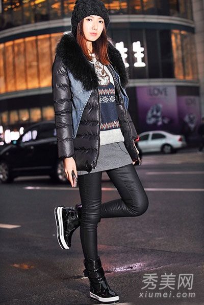 棉袄八种流行混合个性女孩冬天穿清凉帅气