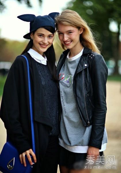 欧美风格皮夹克与早春最帅气的混合街头照片