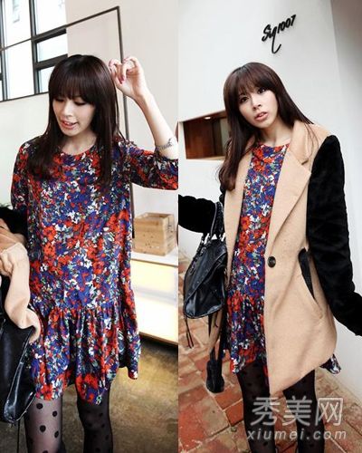 冬装搭配外套和底裙非常薄