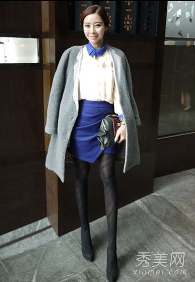 冬季着装拒绝臃肿的外套和裙子