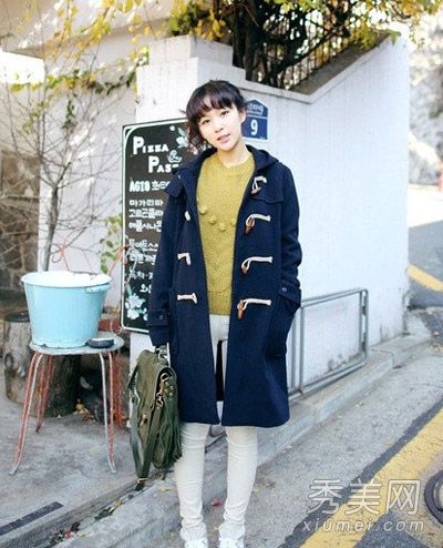 外套棉袄时尚搭配简约穿着韩