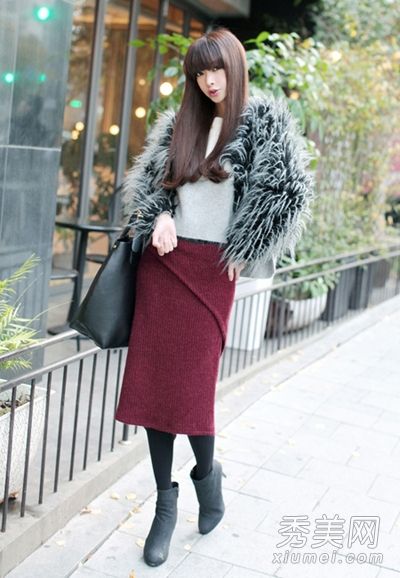 冬季女装与外套搭配成n型