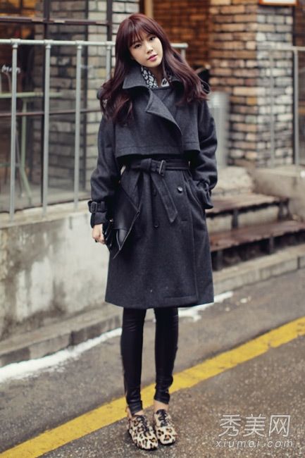 冬装与画外套时尚搭配优雅干练