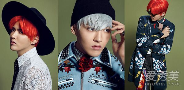 颜是反复无常的!吴亦凡可以自由控制各种发型和发色。