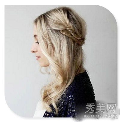 迷人的女孩头发课程公主头+4股辫子超级漂亮