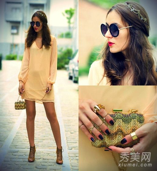 夏装和配饰搭配耳环和项链，彰显品味