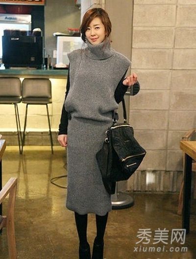 连衣裙优雅搭配冬季打底穿前卫时尚